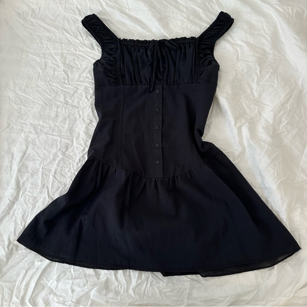 frankies bikinis black bustier mini dress